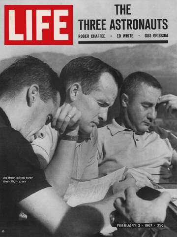 ASTRONAUTS ROGER CHAFEE, ED WHITE AND GUS GRISSOM